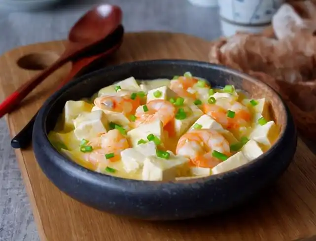 锅,营养简单鲜味足,更低脂|咸蛋黄|虾仁|豆腐|鲜味|虾仁豆腐羹|嫩豆腐