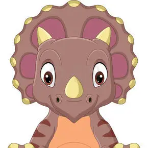 卡通婴儿三角龙恐龙坐