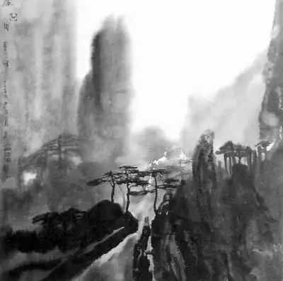 烟雨黄山(水墨)