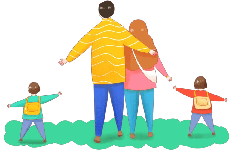 一家四口温馨背影儿童成长档案word模板