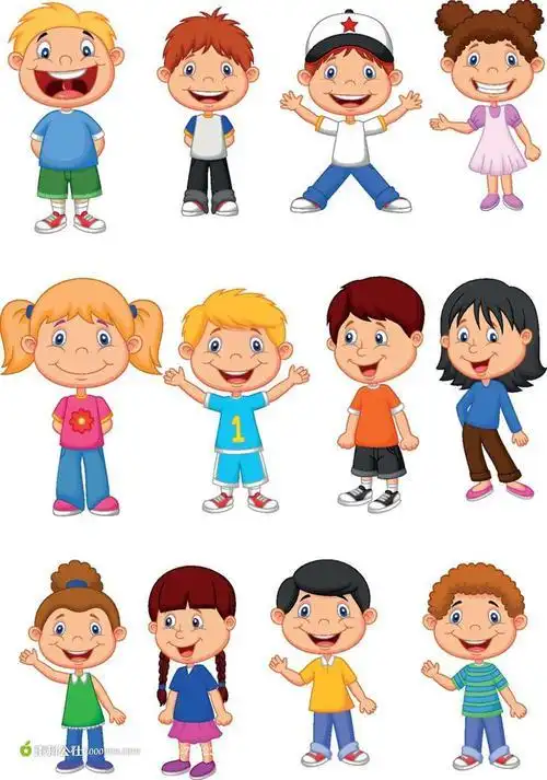 小孩简笔画彩色可爱