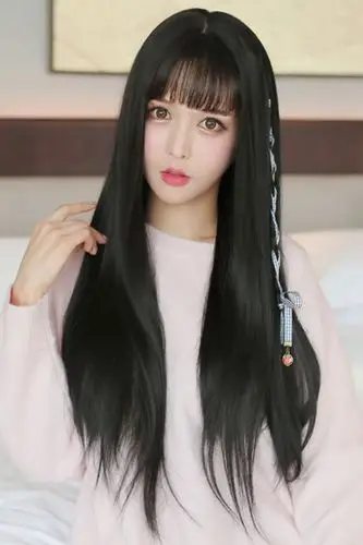 长直发假发女 长发发型黑长直发 气质假发套假头发整头套
