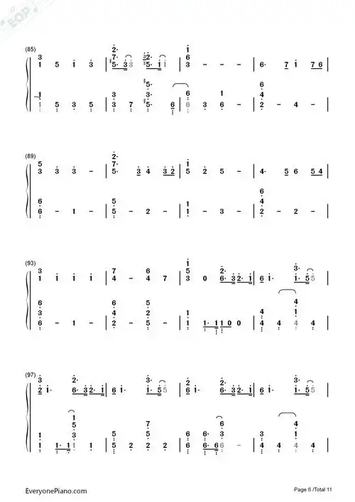 lemonunnatural主题曲双手简谱预览6