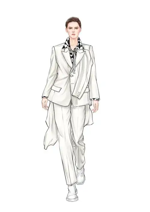 设计效果图#服装设计考研#服装设计#服装设计手绘#西服穿搭#西服设计