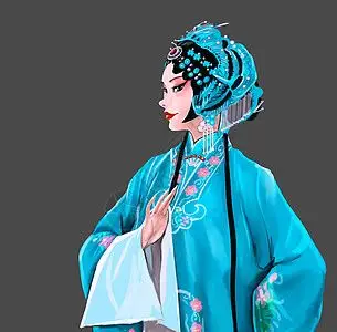 美女中国中国戏曲 青衣插画