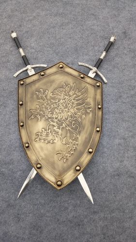 盾牌欧洲古罗罗马罗马盾中世纪骑士剑盾十字军手持摆件