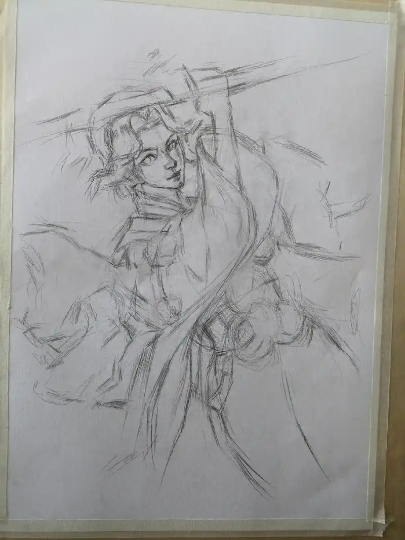 至今没画完,拖太久了91王者荣耀夏洛特.#绘画 #绘画过程  - 抖音