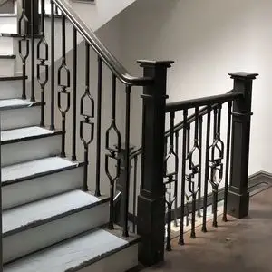 定制铁艺楼梯扶手中式现代室内防护护栏别墅阁楼家用金属楼梯护栏