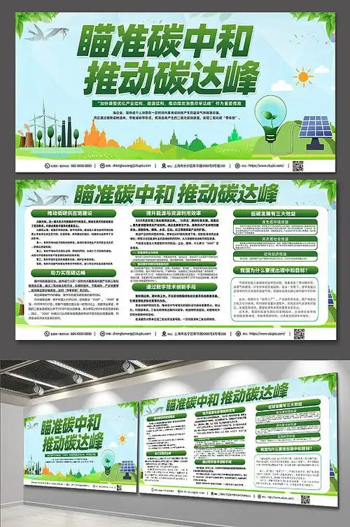 瞄准碳中和推动碳达峰碳中和展板