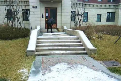 除了主干道,单元门口的台阶也是优先除雪的重点. 保利花园一至五期