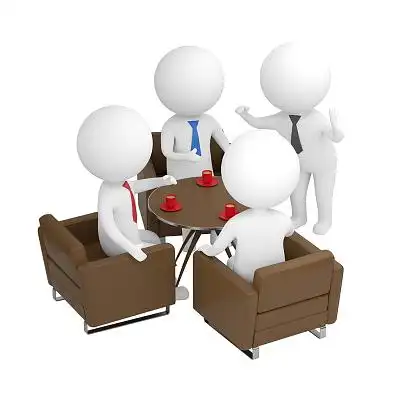 白色卡通3d立体会议培训的小人元素3d小人元素