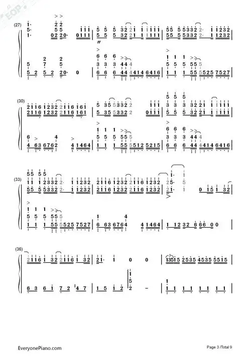 前前前世-难度版-《你的名字》主题曲双手简谱预览3