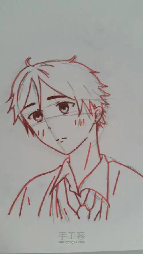 教你画男生 第5步