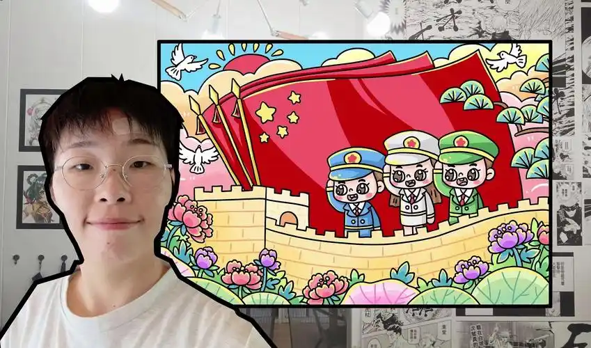 中国军人 | 建军节主题儿童画,简单又好看