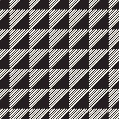 矢量无缝图案. 重复抽象的背景. 黑白几何设计. 条纹三角形元素的多边