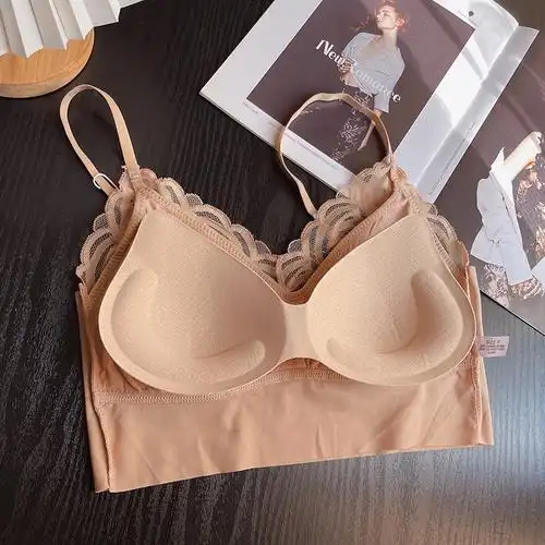 性感蕾丝无痕乳胶内衣女网网红爆款走光聚拢文胸