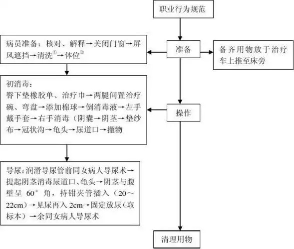 导尿术操作流程图