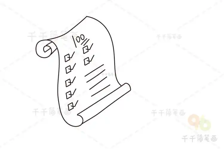 考试试卷简笔画