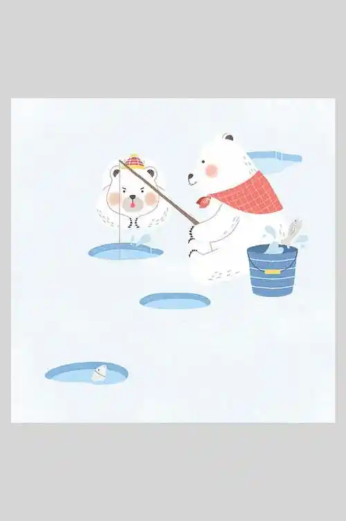 可爱风卡通卡通北极熊插画