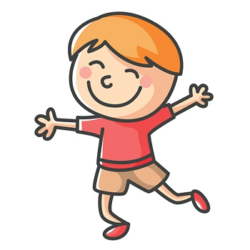 张开双手的小男孩