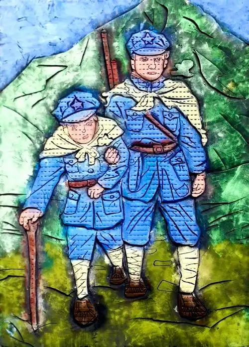 创作出一幅幅以飞夺泸定桥,吴起镇会议,会宁会师,红军过草地等革命