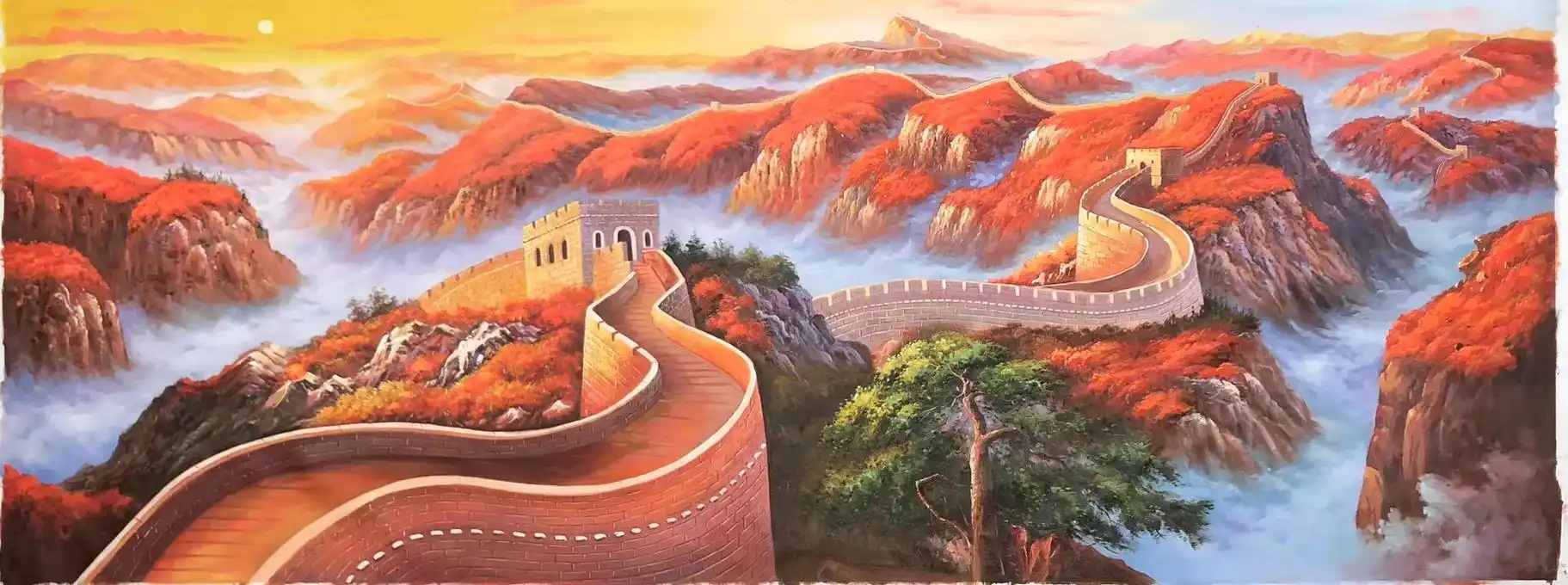 万里长城油画现货