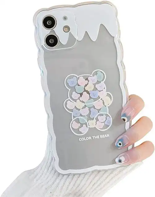 ownest 兼容 iphone 11 手机壳,可爱的熊花图案防震保护手机壳 tpu