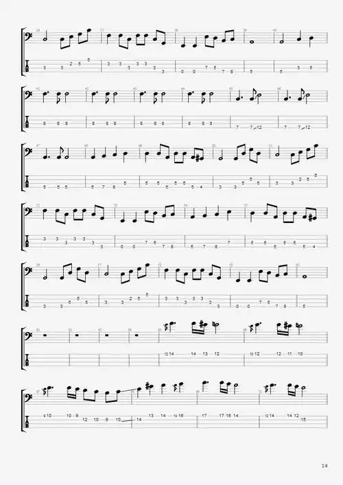 请问谁有beyond91年演唱会冷雨夜的bass谱子? 670636175