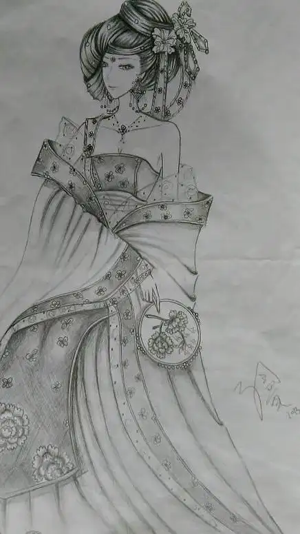 画画手的简笔画步骤图解教程古装素描简笔画美女头像图片古风人物简笔