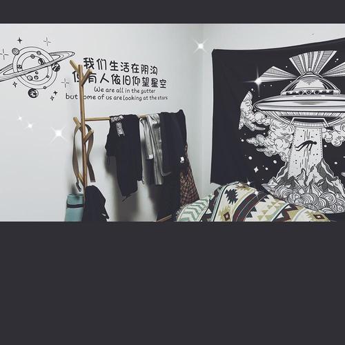 仰望星空 电影少年的你同文字 励志卧室宿舍寝室背景装饰墙贴纸