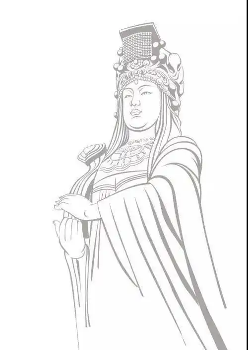 简笔画妈祖神像