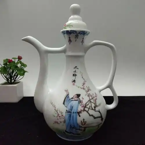 景德镇陶瓷1斤装密封一壶老酒空酒壶家用散装白酒空酒瓶摆件装饰