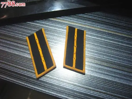 美品58式海军上尉常服领章,空板无星.