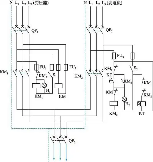 图8-20 双电源自动切换电路