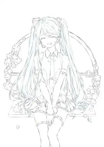 初音未来手绘线稿 临摹涂色的最佳选择