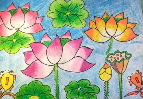 荷花/少儿绘画作品/儿童画/网络美术馆_中国少儿美术教育网
