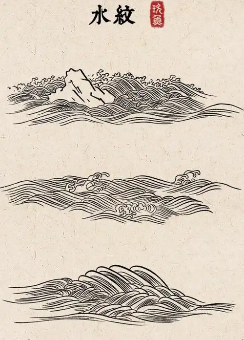 31张中国传统纹样,水纹!中华民族血脉里的记忆