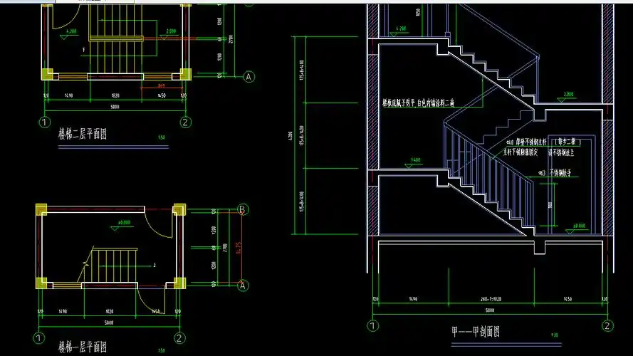 一层楼三跑楼梯且每一段不一样的该怎么画