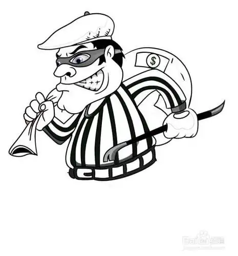 卡通小偷的简笔画