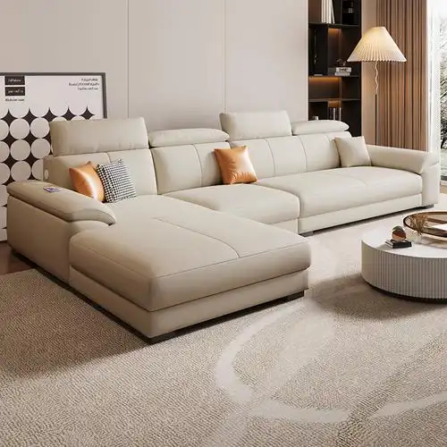 欧梵森意式轻奢极简真皮沙发客厅大小户型简约现代头层生态皮艺贵妃