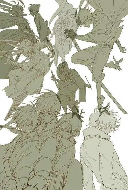 sai资源库动漫男性人物动作姿势表情参考来自sai资源库微博