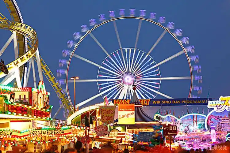 摩天轮_黄昏_游乐园_不莱梅_德国_欧洲_高清图片_全景视觉