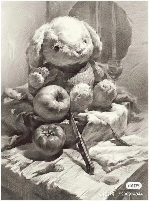 静物素描临摹来啦