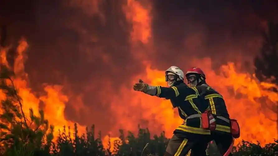 1000多名消防员正参与灭火.图源:外媒