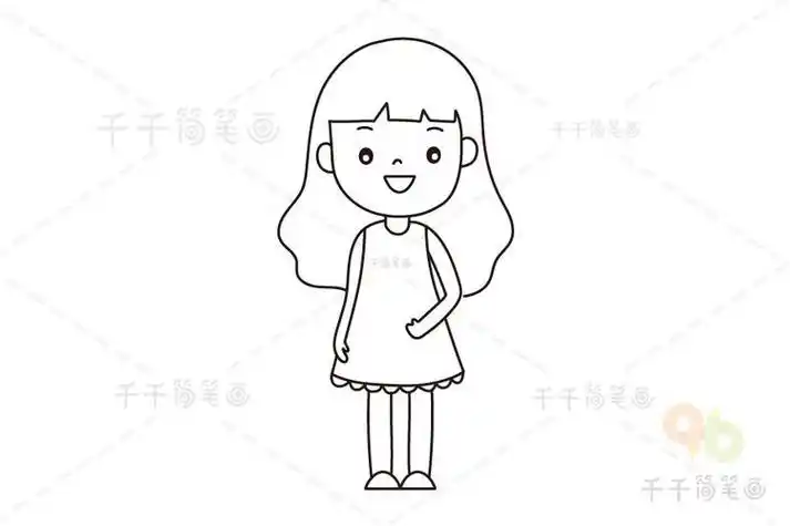 小女孩简笔画下半身