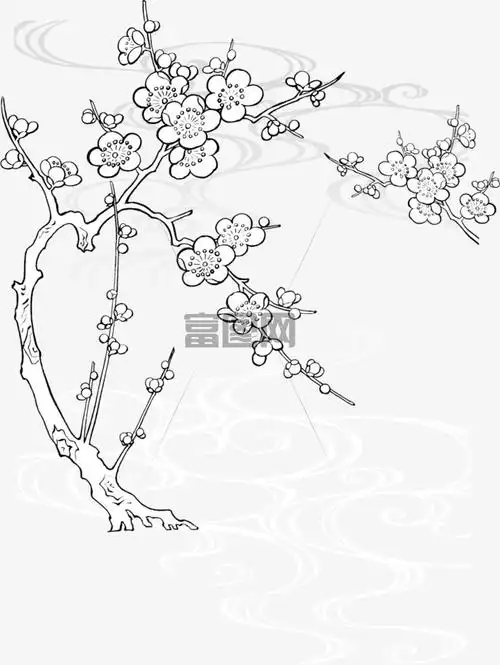 水墨梅花雪梅花