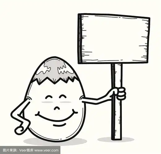 鸡蛋,卡通,绘画插图,空白的,留白