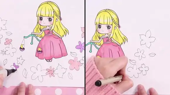 小伶玩具 十二星座简笔画之手绘超美天秤座娃娃!