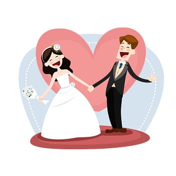 卡通新郎新娘