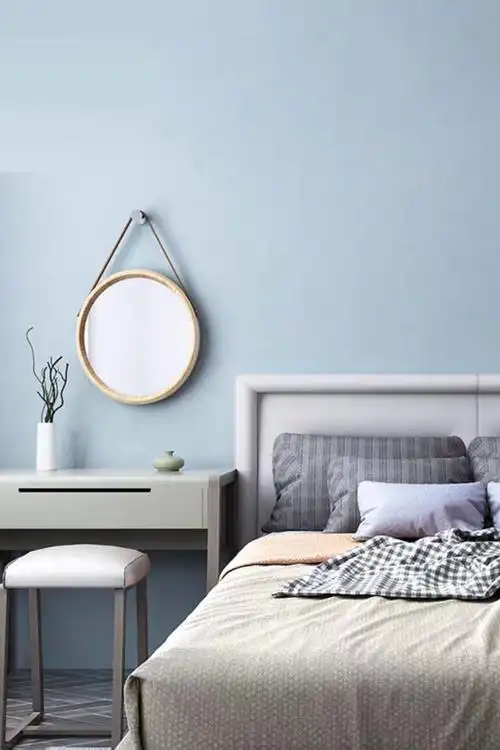 乳胶漆家用墙面漆墙漆雾霾蓝灰蓝浅蓝色淡蓝色客厅沙发电视背景墙